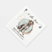 German Drahthaar Pointer Wedding Foto Serviette (Ecke)