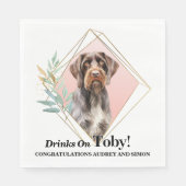German Drahthaar Pointer Wedding Foto Serviette (Vorderseite)