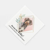 German Drahthaar Pointer Wedding Foto Serviette (Ecke)