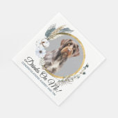 German Drahthaar Pointer Wedding Foto Serviette (Ecke)