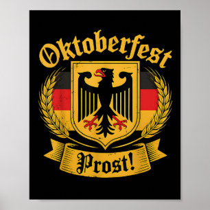German Eagle Prost Vintages Bier Festival Outfit Poster