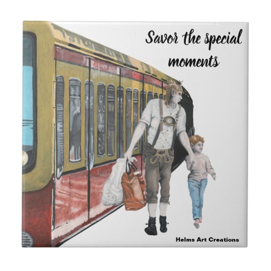 German Elf Berlin Shopping Fantasy Keramik Tile Fliese (Vorderseite)