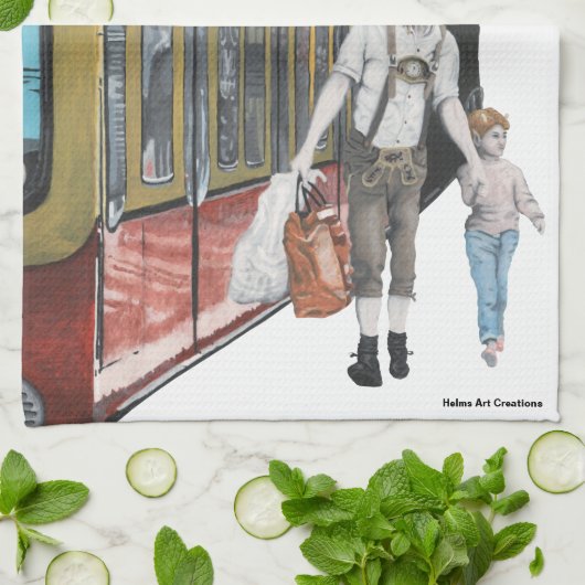 German Elf Berlin Shopping Fantasy Kittuch Geschirrtuch (Gefaltet)