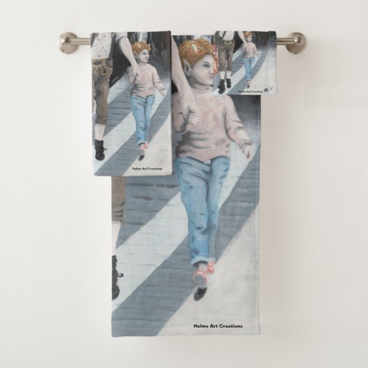 German Elf Family Shopping Fantasy Art Bath Handtü Badhandtuch Set (Insitu)