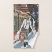 German Elf Family Shopping Fantasy Art Bath Handtü Badhandtuch Set (Handtuch)