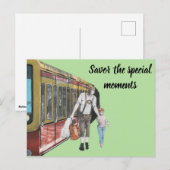 German Elf Family Shopping Fantasy Art Postcard Postkarte (Vorne/Hinten)