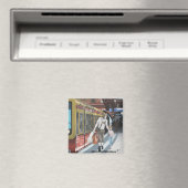 German Elf Family Shopping Fantasy Button Magnet (In Situ (Geschirrspüler))