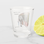 German Elf Family Shopping Fantasy Shot Glass Schnapsglas (Rückseite)