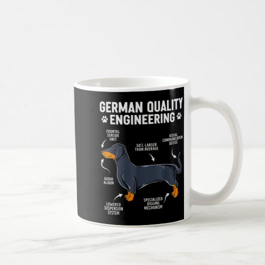 German Engineering Dachshund Lover Funny Doxie Dog Kaffeetasse (Rechts)