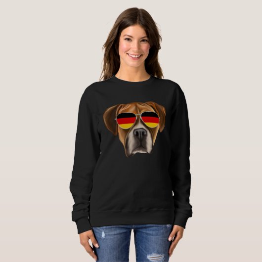 German Flag Boxer Dog Germany Pocket Sweatshirt (Vorne ganz)