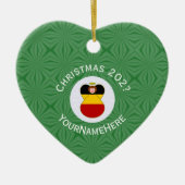 German Flag Christmas Angel Personalized Heart Keramik Ornament (Vorne)