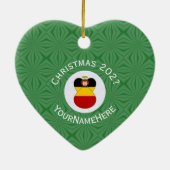 German Flag Christmas Angel Personalized Heart Keramik Ornament (Hinten)