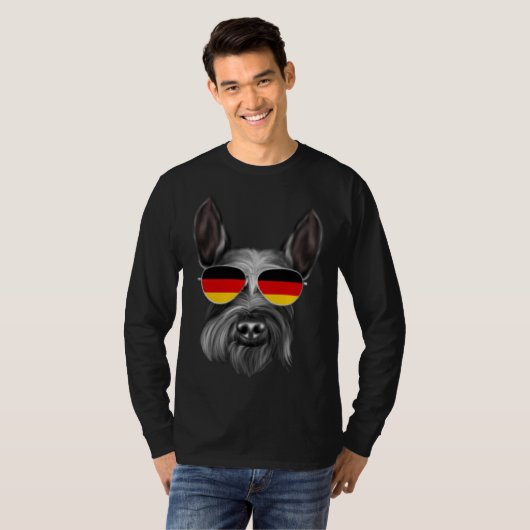 German Flag Giant Schnauzer Dog Germany Pocket T-Shirt (Vorne ganz)