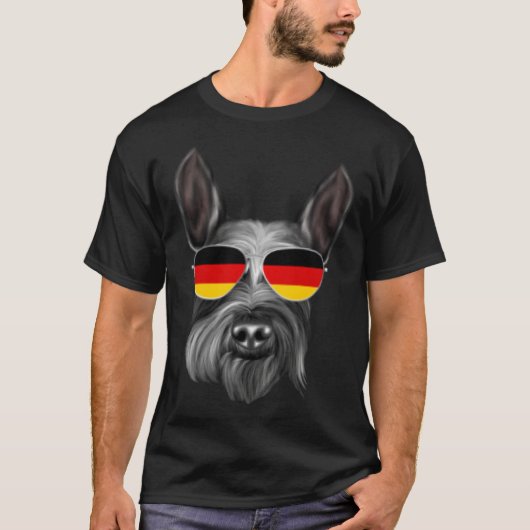 German Flag Giant Schnauzer Dog Germany Pocket T-Shirt (Vorderseite)