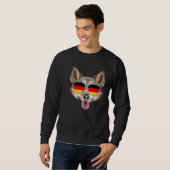 German Flag Swedish Vallhund Dog Germany Pocket Sweatshirt (Vorne ganz)