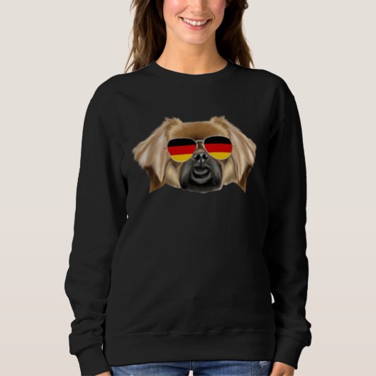 German Flag Tibetan Spaniel Dog Germany Pocket Sweatshirt (Vorderseite)