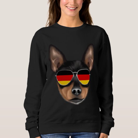 German Flag Toy Fox Terrier Dog Germany Pocket Sweatshirt (Vorderseite)