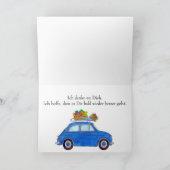 German Get well Blue Retro Fiat 500 Karte (Innenseite)