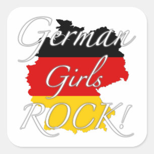 German Girls Rock! Quadratischer Aufkleber