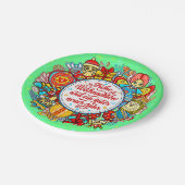 German Happy Christmas & Happy New Year 9" Paper P Pappteller (Schrägansicht)