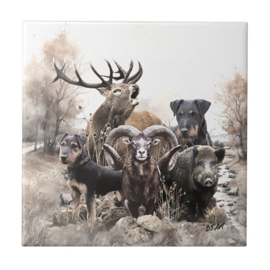 German Hunting Terrier Fliese (Vorderseite)