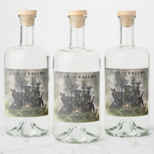 German Hunting Terrier (Jagdterre) Alkoholflaschenetikett