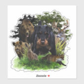 German Hunting Terrier (Jagdterre) Aufkleber (Blatt)