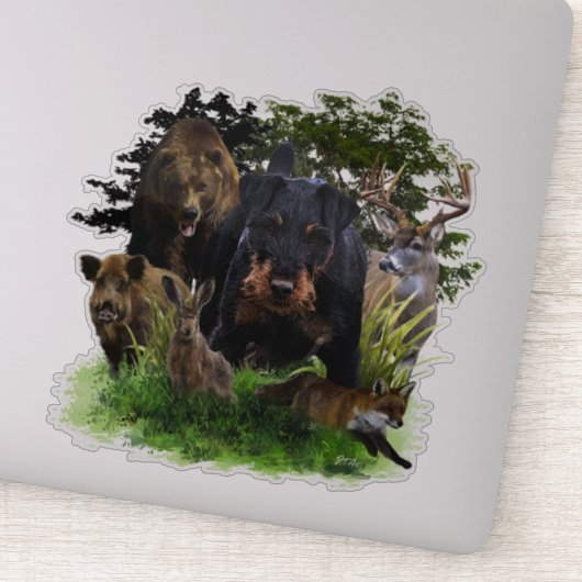 German Hunting Terrier (Jagdterre) Aufkleber (Detail)