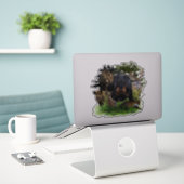 German Hunting Terrier (Jagdterre) Aufkleber (Laptop auf Schreibtisch)