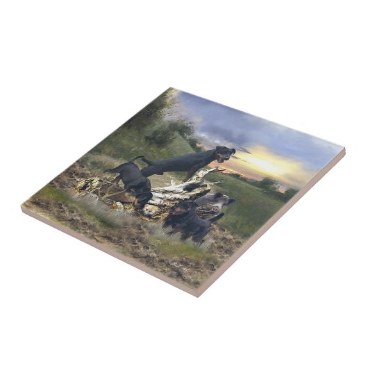 German Hunting Terrier (Jagdterre) Fliese (Seite)