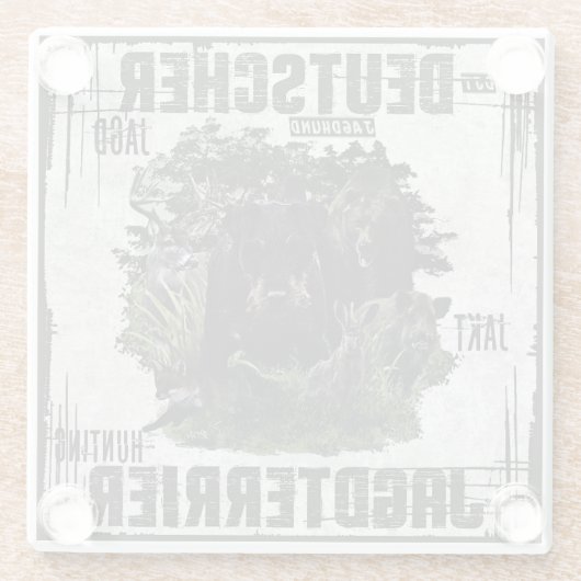 German Hunting Terrier (Jagdterre) Glasuntersetzer (Rückseite)