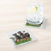 German Hunting Terrier (Jagdterre) Glasuntersetzer (Schrägansicht)