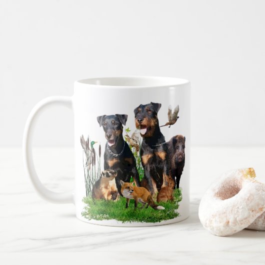 German Hunting Terrier (Jagdterre) Kaffeetasse (Mit Donut)