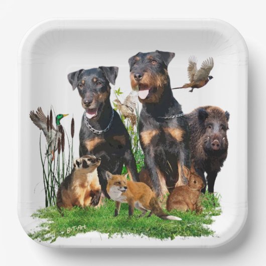 German Hunting Terrier (Jagdterre) Pappteller (Vorderseite)