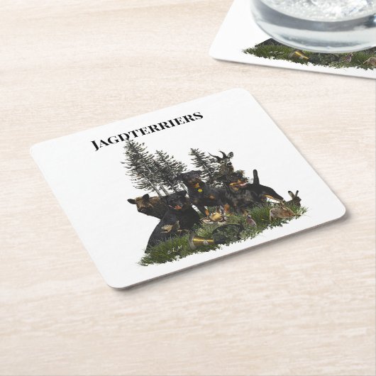 German Hunting Terrier (Jagdterre) Rechteckiger Pappuntersetzer (angewinkelt)