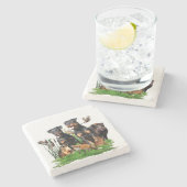 German Hunting Terrier (Jagdterre) Steinuntersetzer (Seitenansicht)