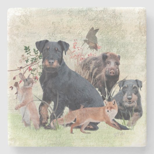 German Hunting Terrier (Jagdterre) Steinuntersetzer (Vorderseite)