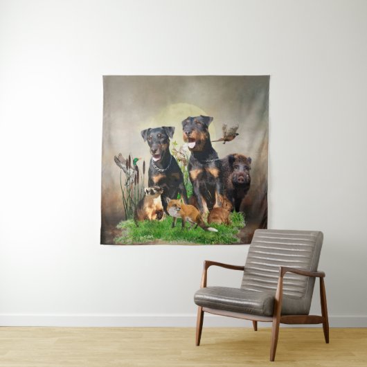 German Hunting Terrier (Jagdterre) Wandteppich (Beispiel)