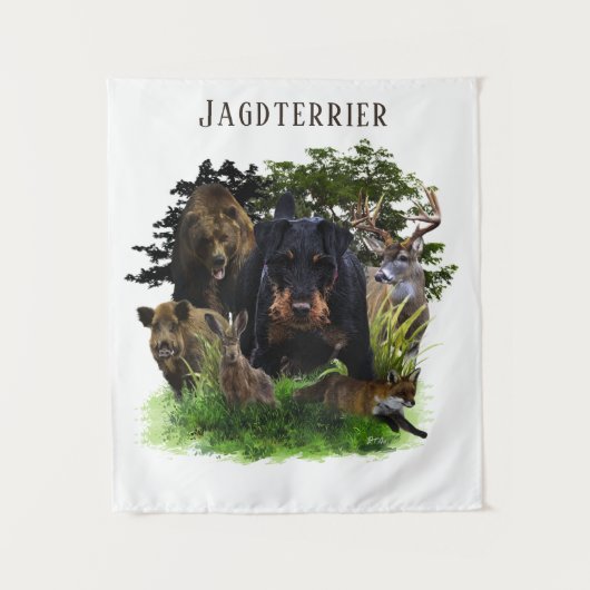German Hunting Terrier (Jagdterre) Wandteppich (Vorderseite)
