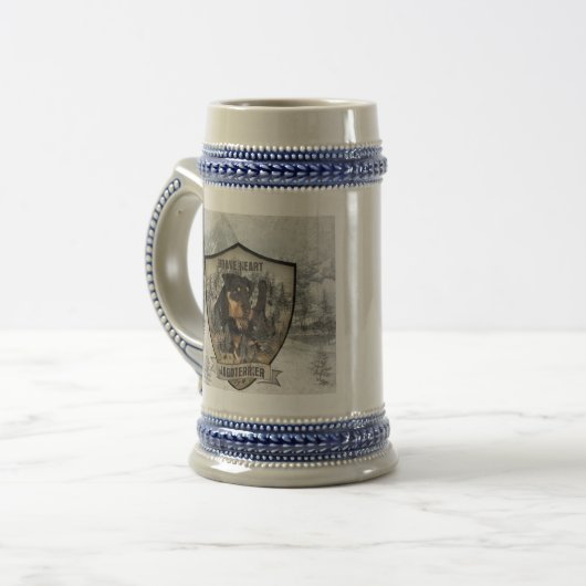 German Hunting Terrier (Jagdterrier) Beer Stein Bierglas (Vorderseite Links)