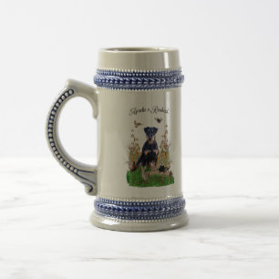 German Hunting Terrier (Jagdterrier)    Beer Stein Bierglas