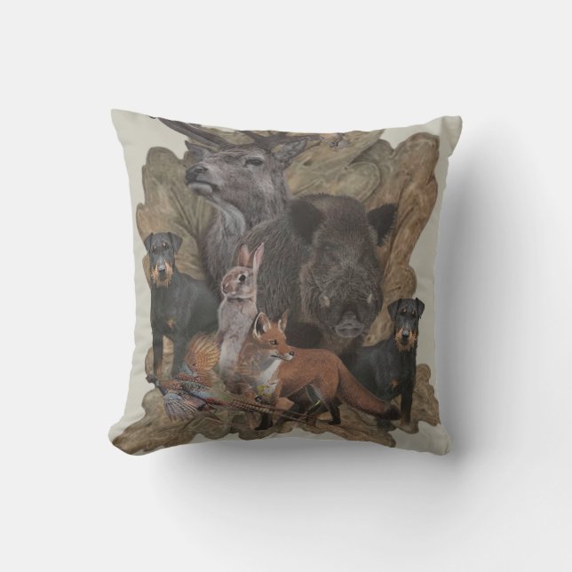 German Hunting Terrier (Jagdterrier) Tapestry Post Kissen (Vorderseite)