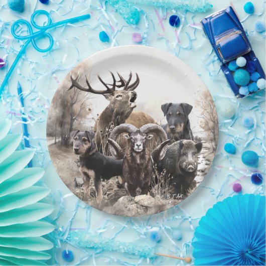 German Hunting Terrier Pappteller (Party)