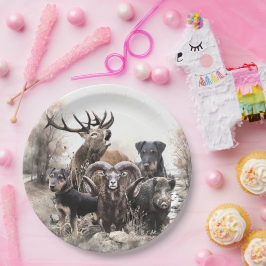 German Hunting Terrier Pappteller (Party)