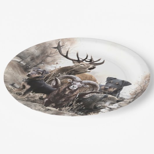 German Hunting Terrier Pappteller (Schrägansicht)