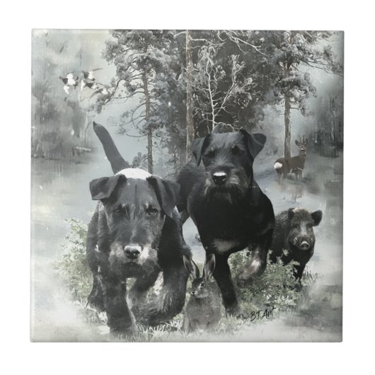 German Hunting Terrier, The Jagdterrier, Art Fliese (Vorderseite)