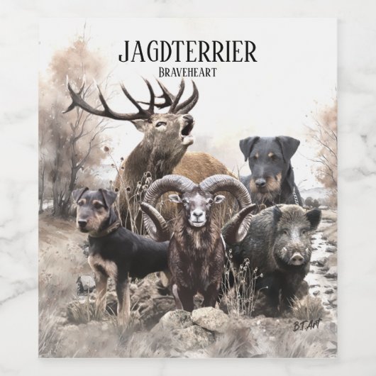 German Hunting Terrier Weinetikett (Einzelnes Label)