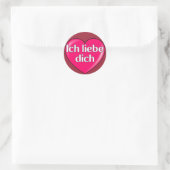 German - I love you Runder Aufkleber (Tasche)
