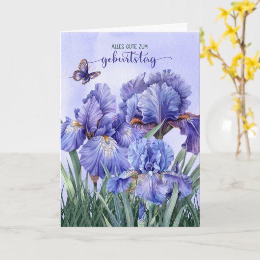 German Iris Garden Birthday Karte (Gelbe Blume)