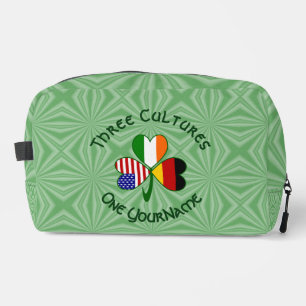 German Irish American Flags Kleeblatt Personalisie Waschbeutel